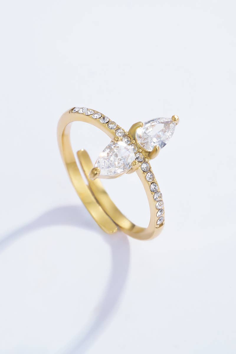 BYREN | ÉLINE L'ATELIER – Engroshandel Ring med sten – Ring med sten og rhinsten i rustfrit stål 424AQ110