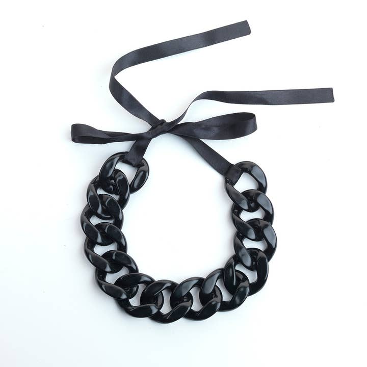 Expensive Black Necklace plastic links for wholesale by Tirez vous les filles