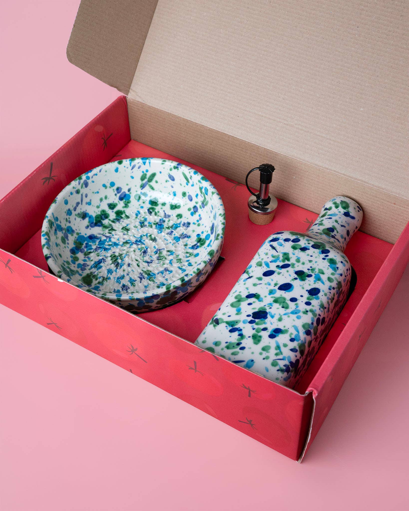 Alfar Tierra Cocida – Prato para servir por atacado – Conjunto de Pequeno-almoço de Cerâmica Azeiteira e Prato Ralador / CORAL6