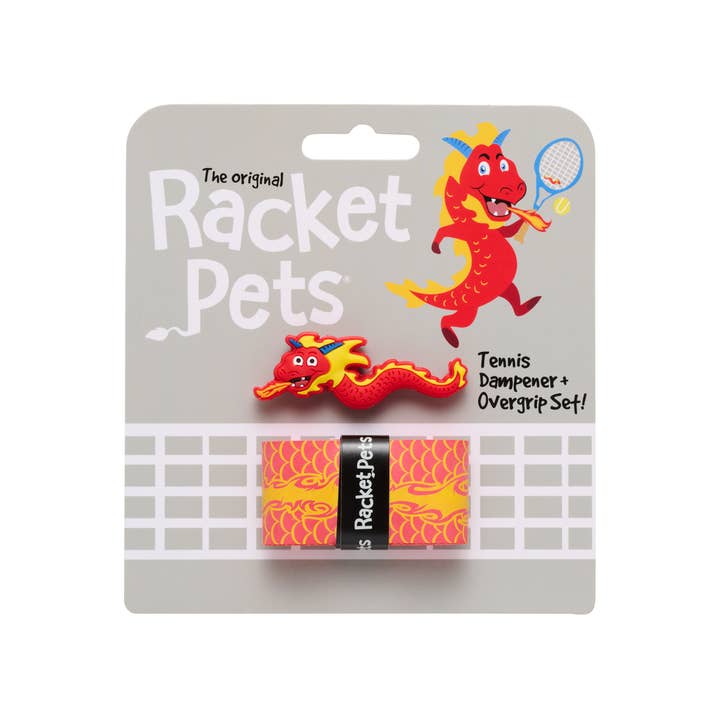 Racket Pets - Venta al por mayor Accesorios de deporte - Cinta antigolpes Dragon Red Tennis Overgrip y a juego1