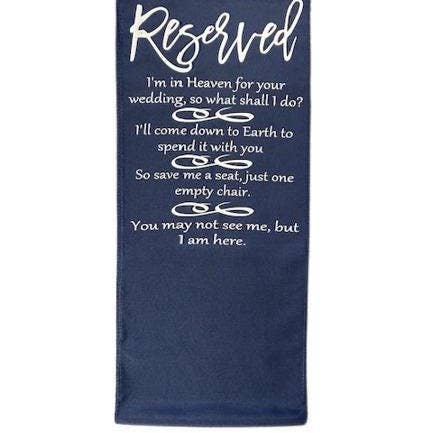 Wedding Memorial Keepsake Chair Runner Banner #2 for wholesale by Granny & Grandpa's Custom Creations