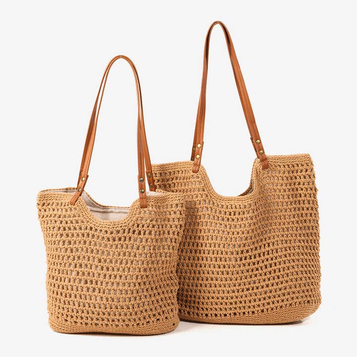 lilyandlaceboutique - Vente Tote bag – femme - Grand sac décontracté en coton tricoté