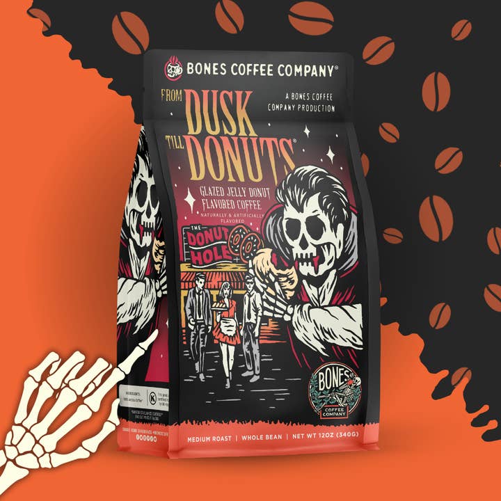 Bones Coffee Company – wholesale Kaffebönor – Från Dusk Till Donuts Kaffe | 12 oz | Hela bönor och malda0