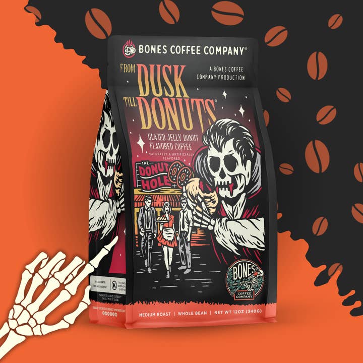 Bones Coffee Company - Wholesale Koffiebonen - From Dusk Till Donuts Coffee | 12oz | Whole Bean & Ground0
