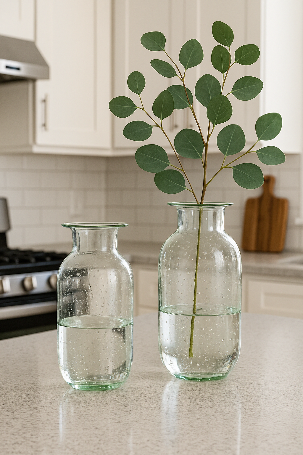 Noah Decoration - Vente Vases - Vase en verre à bulles de teinte verte0