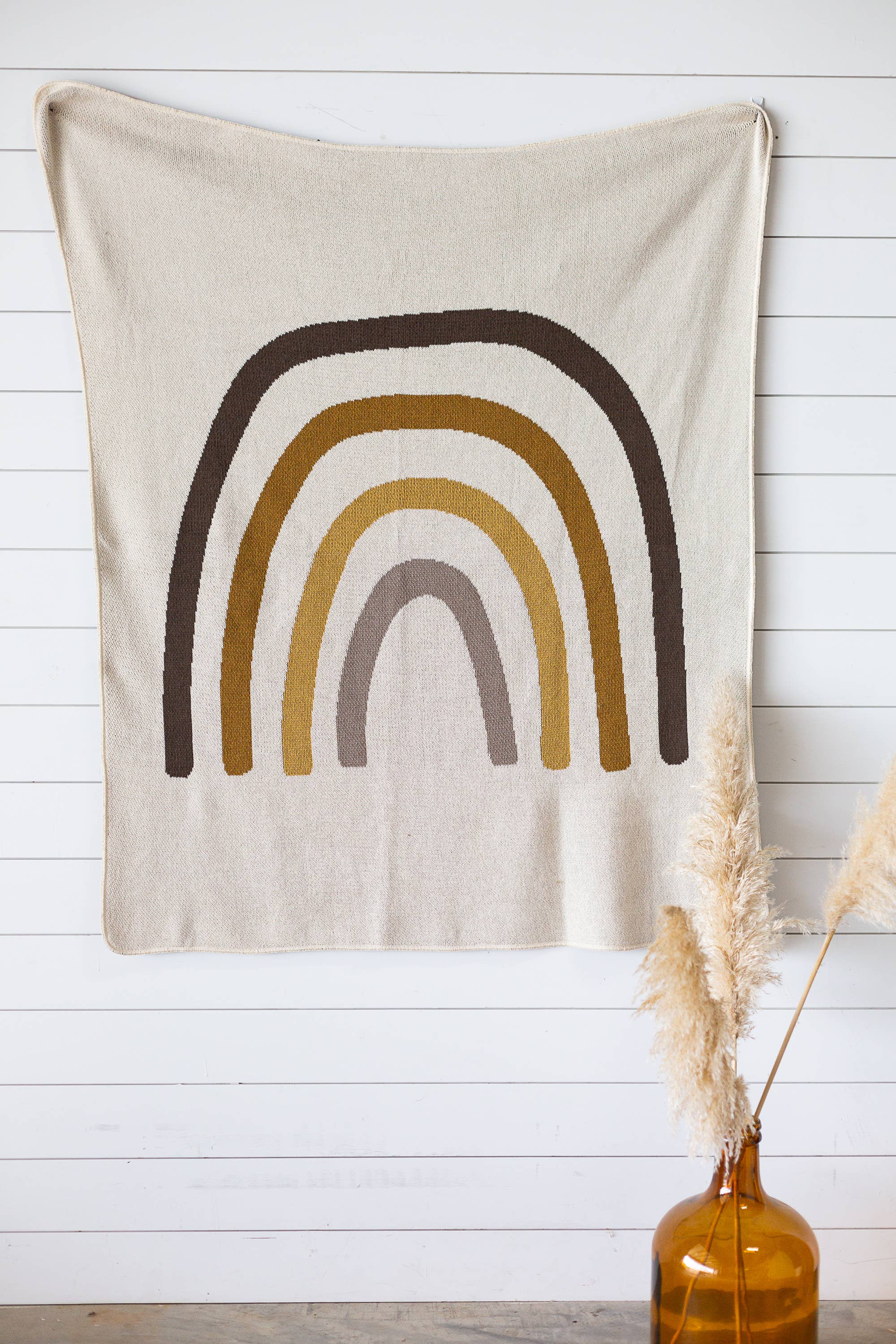 Modern Burlap - Vendita all'ingrosso Plaid - Prodotta negli Stati Uniti | Coperta in maglia arcobaleno | 3 colori7