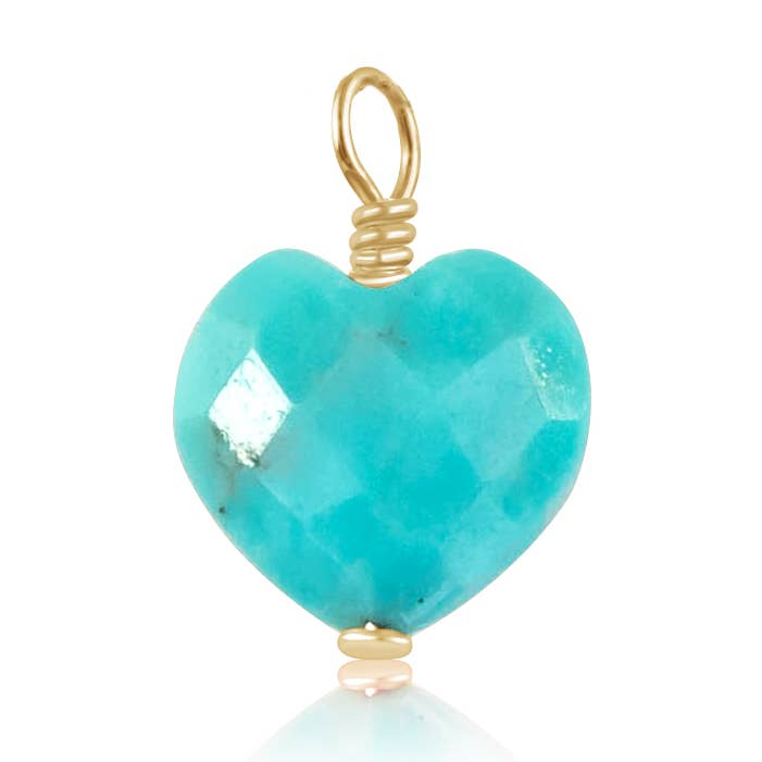 Turquoise Crystal Heart Pendant for wholesale by Luna Tide