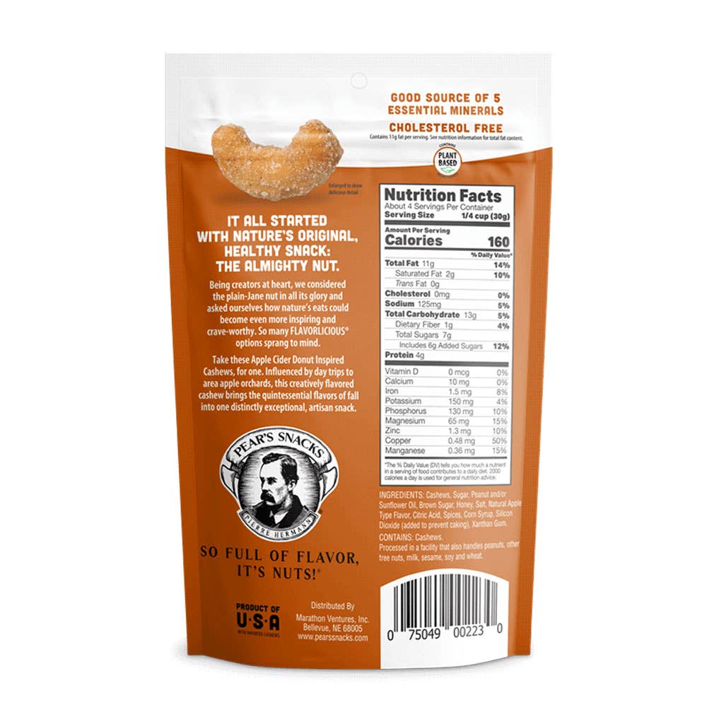 Pear's Snacks - Wholesale Nuts - Apple Cider Donut Cashew (4 oz x 6)2