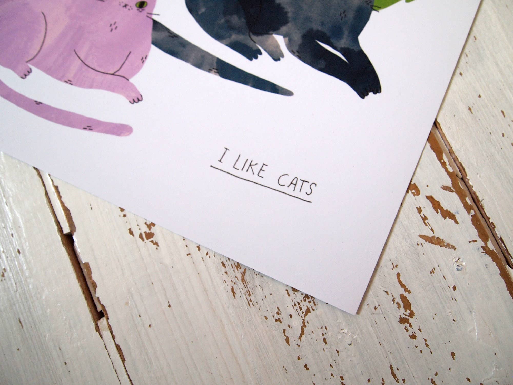 I LIKE CATS – wholesale Art print – Rainbow Cats Pride A4 Print2