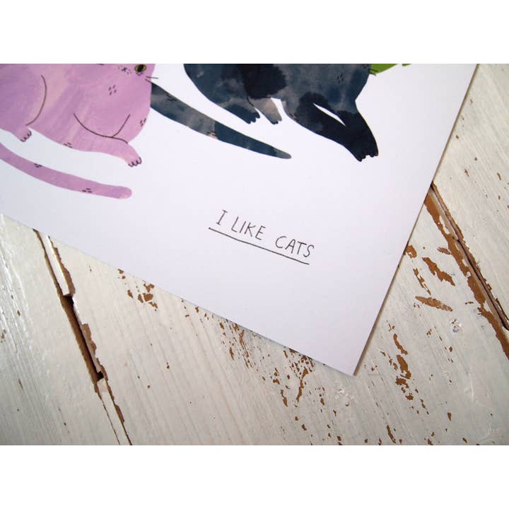 I LIKE CATS – wholesale Art print – Rainbow Cats Pride A4 Print2