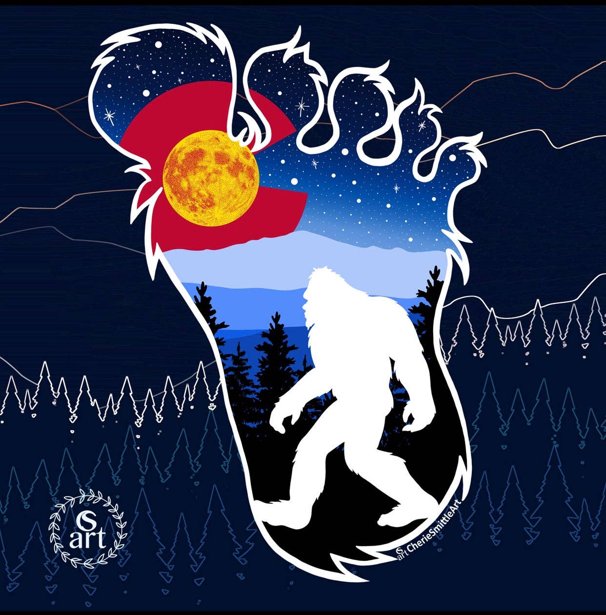 CherieSmittleArt - Wholesale Sticker - Level X Hide N Seek Master Colorado Bigfoot Sticker14