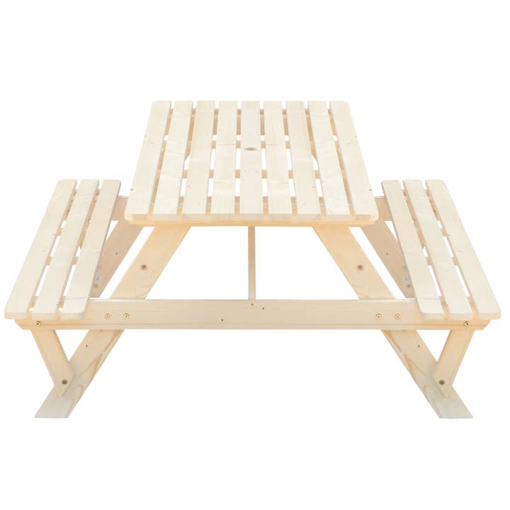 Quickway Imports - Wholesale Patio Table - Outdoor Wooden Patio Deck Garden 6-Person Picnic Table, for12