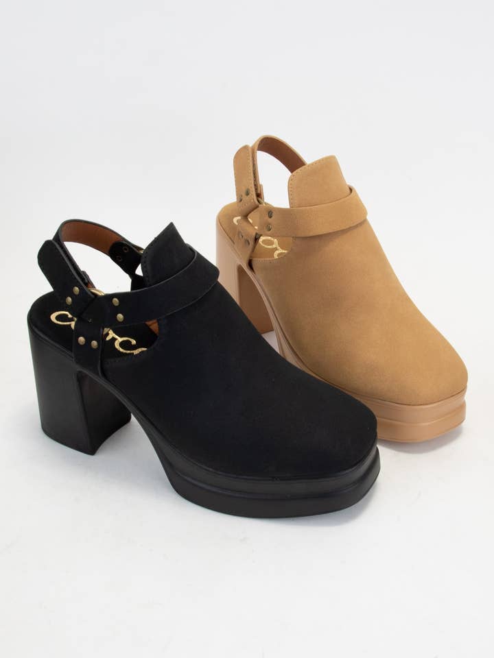 CCOCCI - Wholesale Platform Heels - Women's - PALAZZO PLATFORM HARNESS STRAP OPEN HEEL BOOTIES5