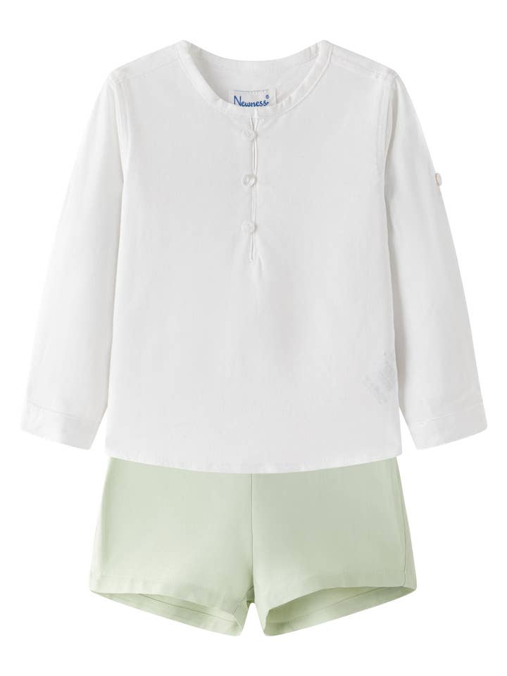 Baby ceremony set green white mao collar BBV96076
for wholesale by Newness Kids