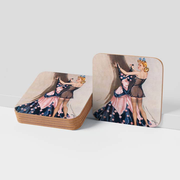 COASTER (Pack of 10): 'Put Away For The Duration'. ML0055 for wholesale by Memory Lane