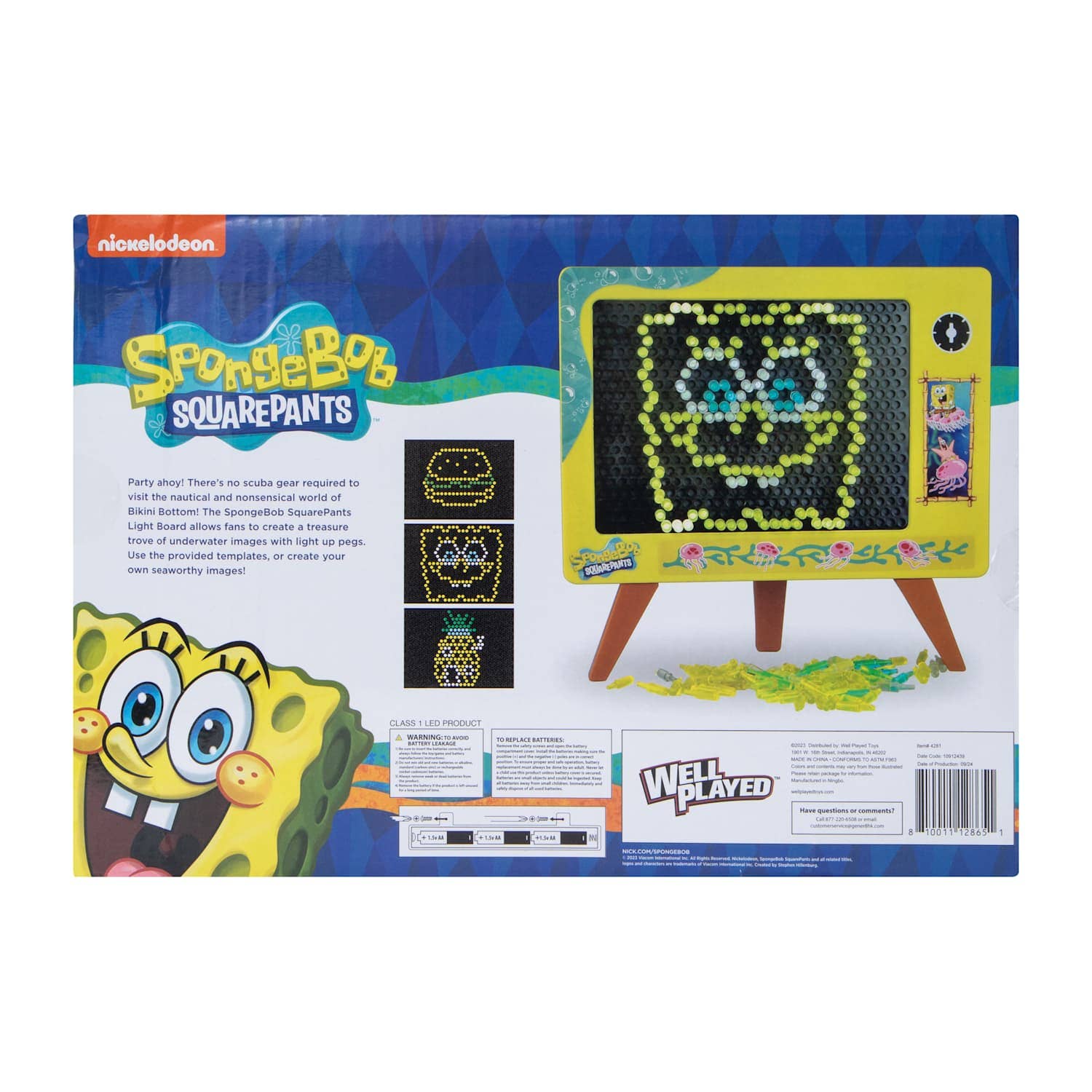 Well Played – Brinquedo com luz - Crianças e bebés por atacado – Placa de luz SpongeBob SquarePants4