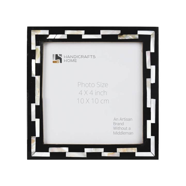 Baby Picture Frames Pearlescent Tiptoe MOP & Resin, 4x4 for wholesale by Muqeem & Brothers