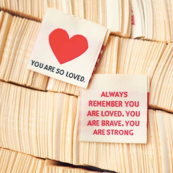You are loved sew in tags for wholesale by soch and co