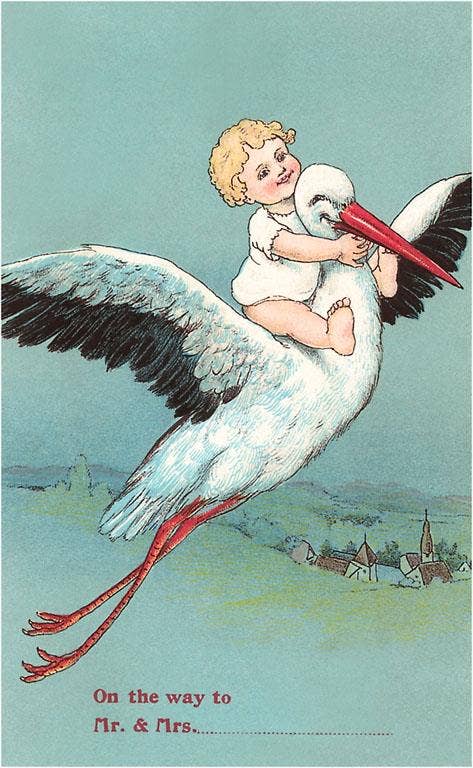 Found Image Press - Vendita all'ingrosso Calamite - Magnete BY-20 Cicogna con Bambino, Annuncio0