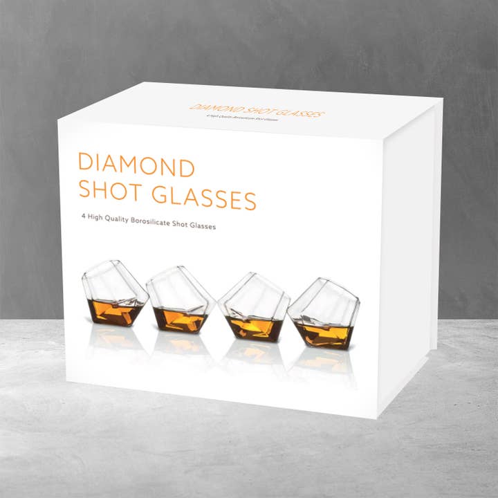 Mad Monkey GmbH - Wholesale Shot Glass - Mad Monkey - Diamond Shot Glasses (Set of 4) with Gift Box5