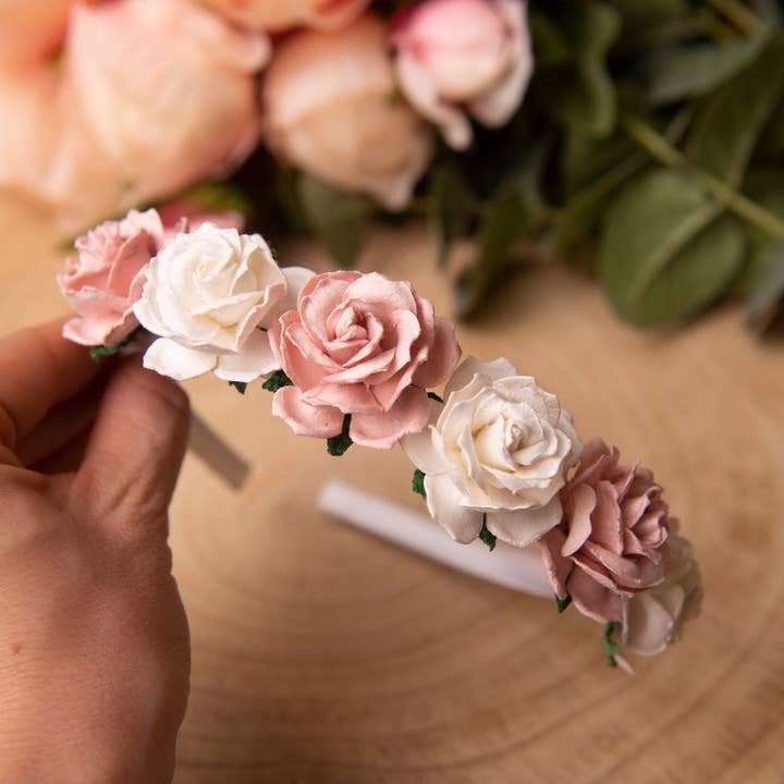 Girls flower headband, girls Alice headband flower headband, summer headband, floral headband, flower girl headband, girls headbands for wholesale by Hello beautiful bows