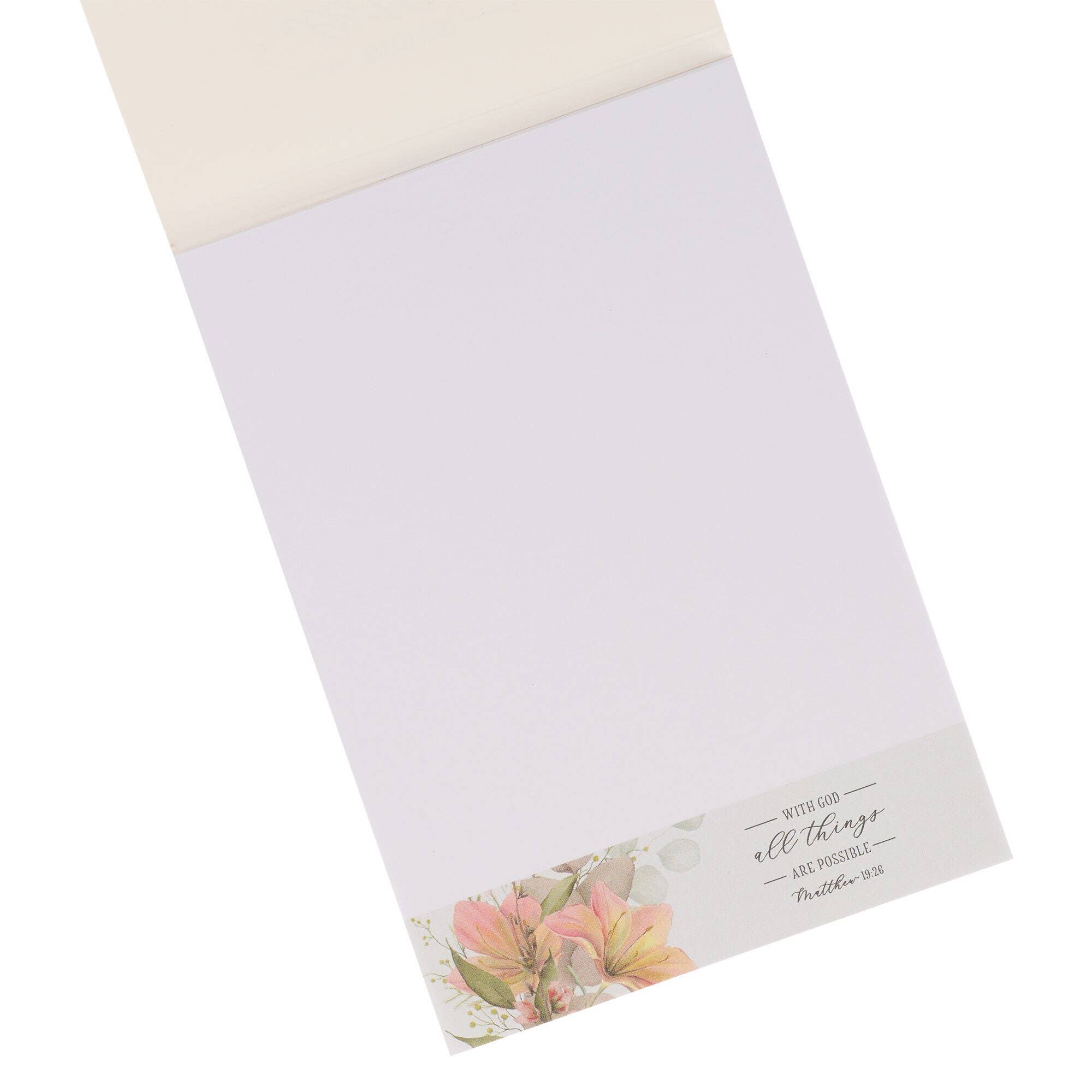 Christian Art Gifts - Vente Blocs-notes - Bloc-notes floral Tout est possible Matt. 19:261