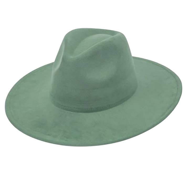 AdornWise - Wholesale Cowboy Hat - Women's - Vegan Suede Cowboy Hat - Flat Brim, Adjustable Fit
