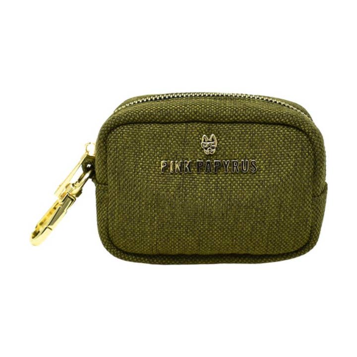 Bellamy Green Poop Bag Dispenser And Treat Pouch for wholesale by Pink Papyrus | Premium, Durable, & Stylish Dog Products