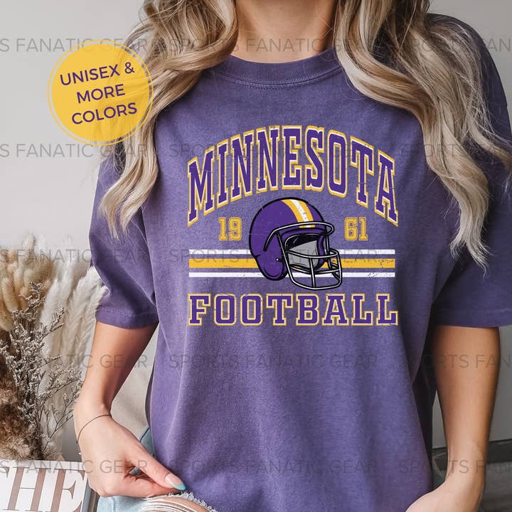 Vintage Football Tee Minnesota Comfort Colors for wholesale by TheKingShirt