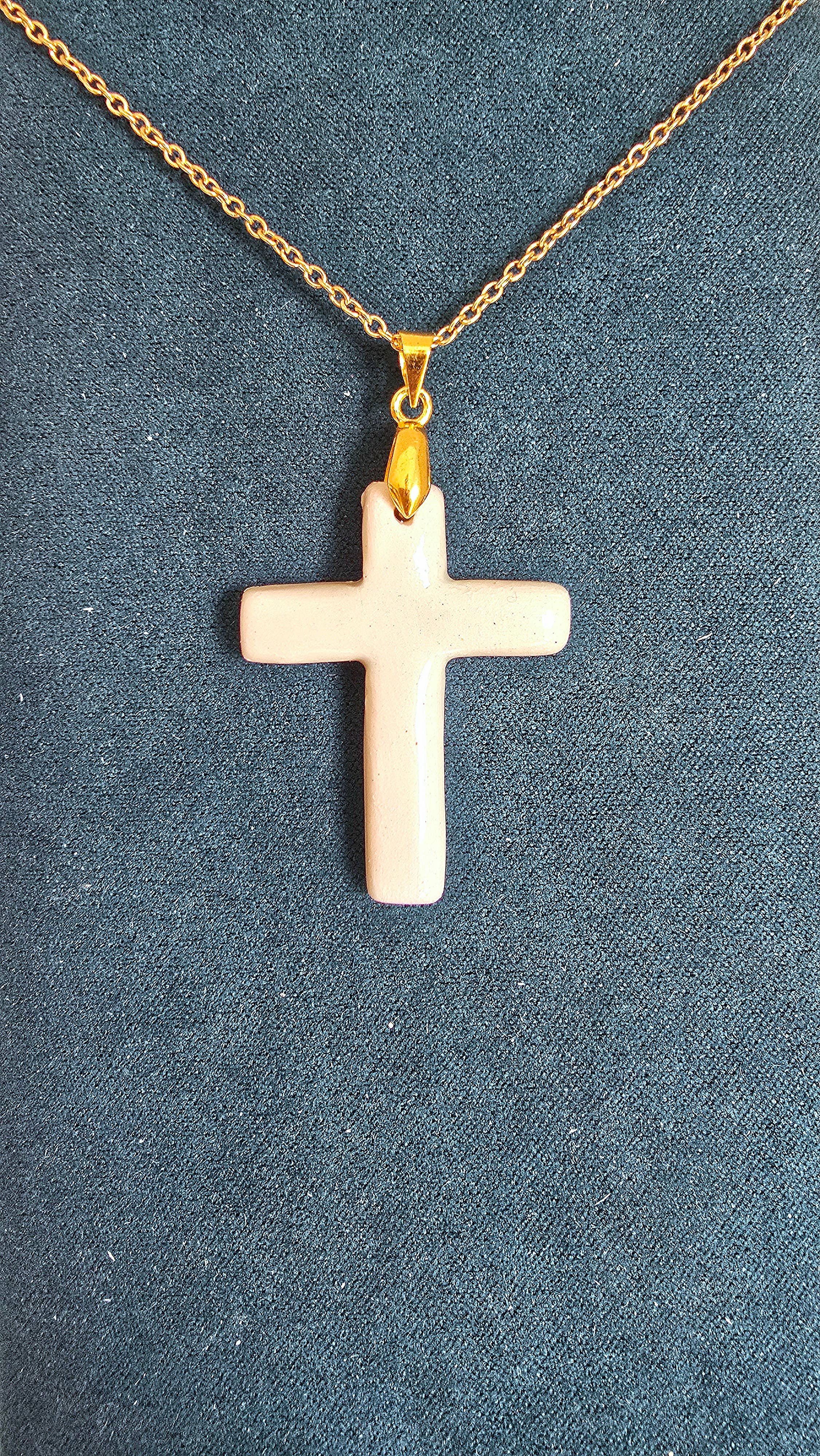 LES POTERIES DE SHAKTI - Wholesale Pendant/Charm Necklace - Artisanal Ceramic Cross Pendant1