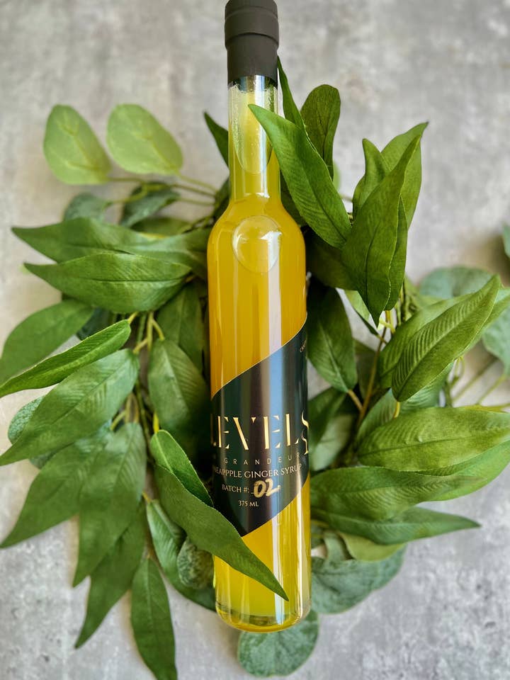 Pineapple Ginger Syrup for wholesale by Levels of Grandeur