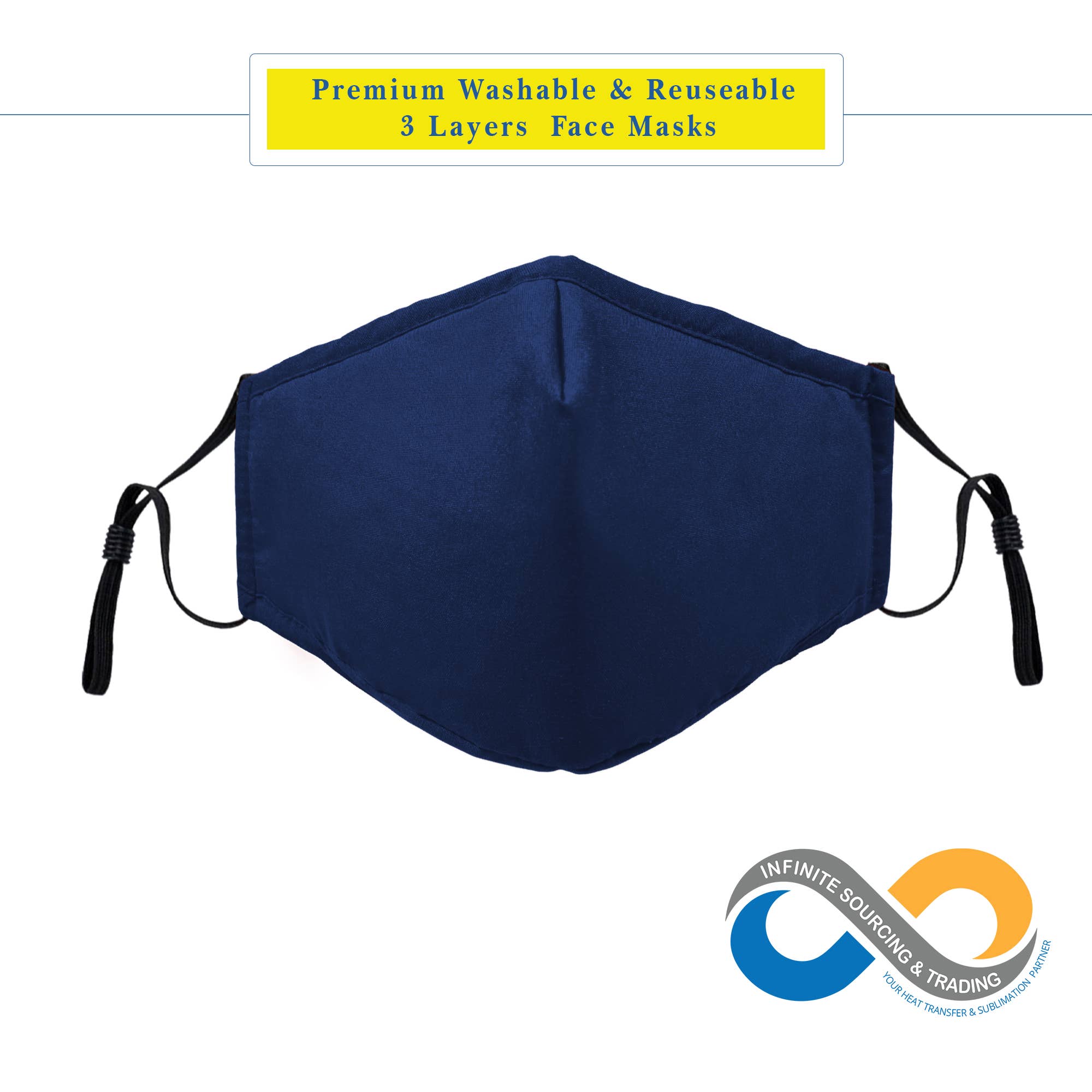 Infinite Sourcing & Trading LLC. - Wholesale Protective Face Mask/Shield - Reusable/Washable Cotton Face Mask, Solid Color Face Mask9