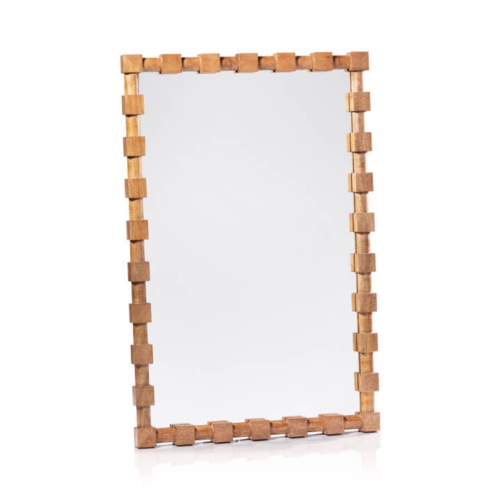 The Cadier Wooden Wall Mirror for wholesale by Zodax