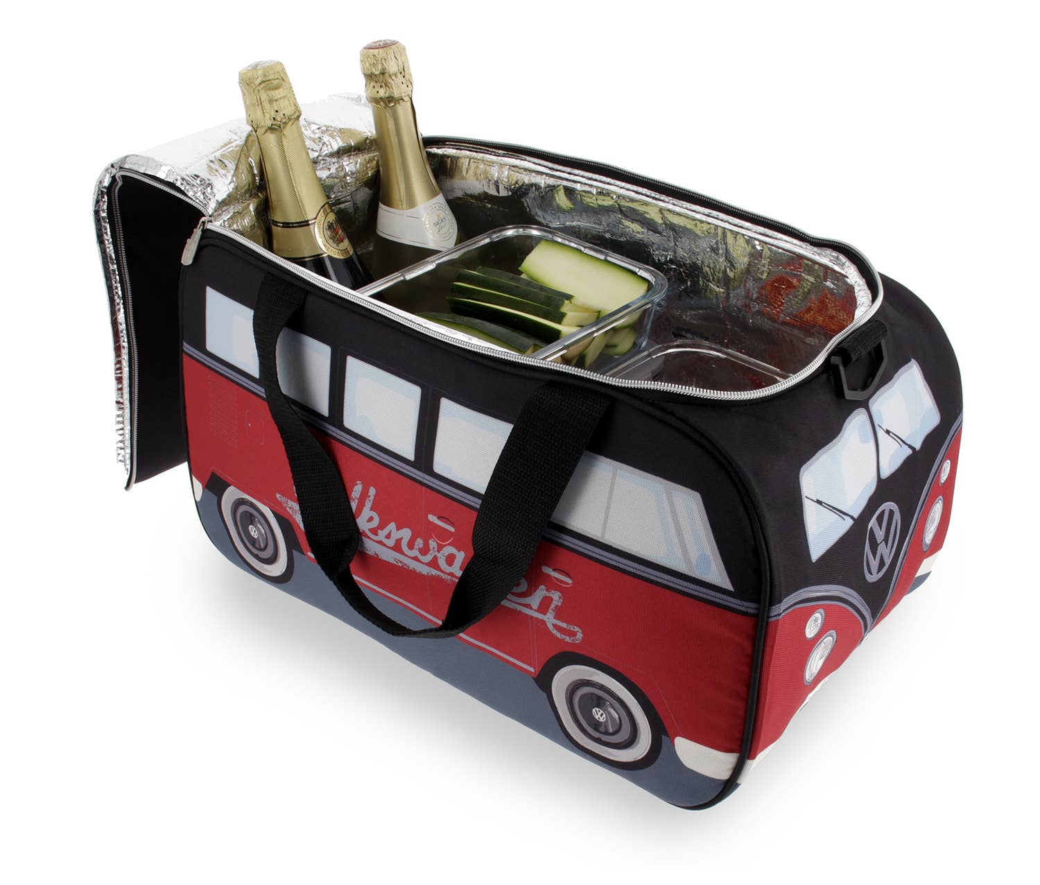 VW Collection by BRISA - Wholesale Cooler/Cooler Bag - VW T1 Bus Lightweight Travel Cooler Bag (25 l) – RD/BK3