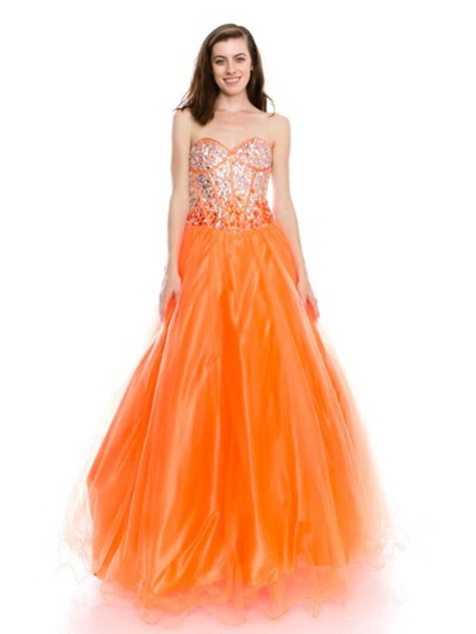 Chicas - Wholesale Gown - Women's - Long Princess Gown With Rhinestone Corset C581413