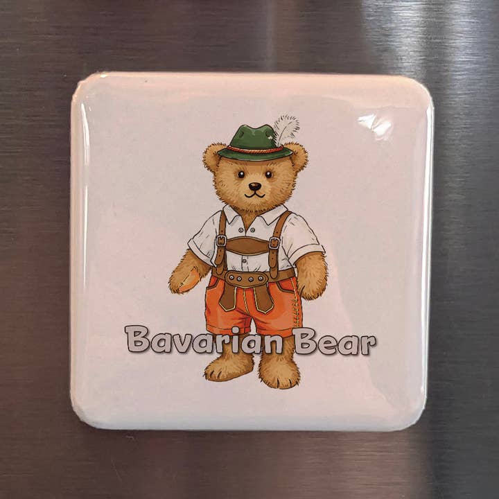 Teddy Bear as Bavarian German Fridge Magnet for wholesale by PhiloPerse