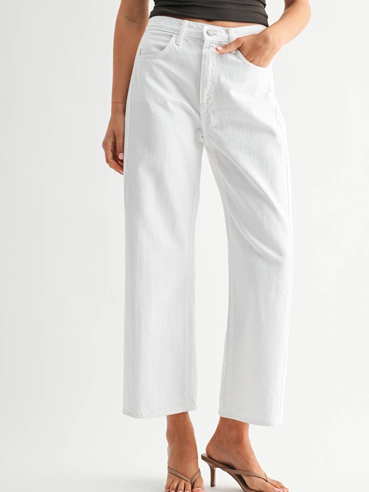 BP471N - OPT WHITE - Barrel Jean Twist for wholesale by JUST BLACK DENIM