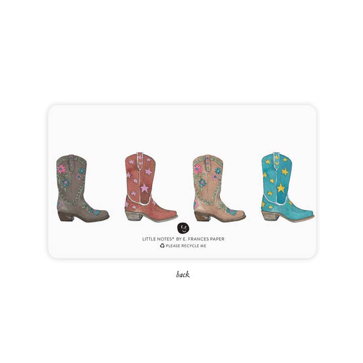 E. Frances Paper - Wholesale Stationery/Notecard Set - Cowboy Boot Little Notes® – Boxed Set of 85 Mini Note Cards2