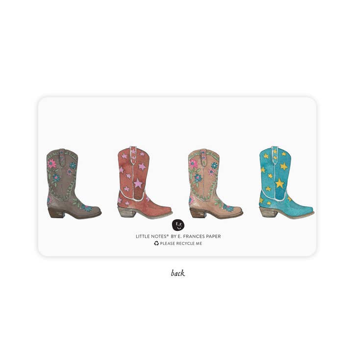 E. Frances Paper - Wholesale Stationery/Notecard Set - Cowboy Boot Little Notes® – Boxed Set of 85 Mini Note Cards