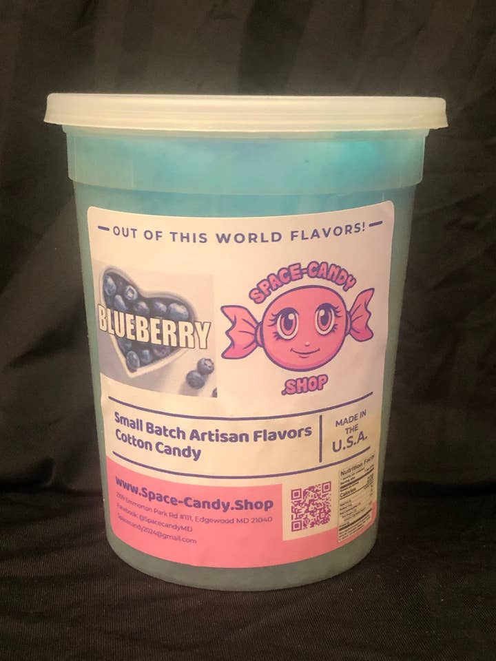 Blueberry Classic Cotton Candy 32 oz. Tub for wholesale by Space-Candy.Shop