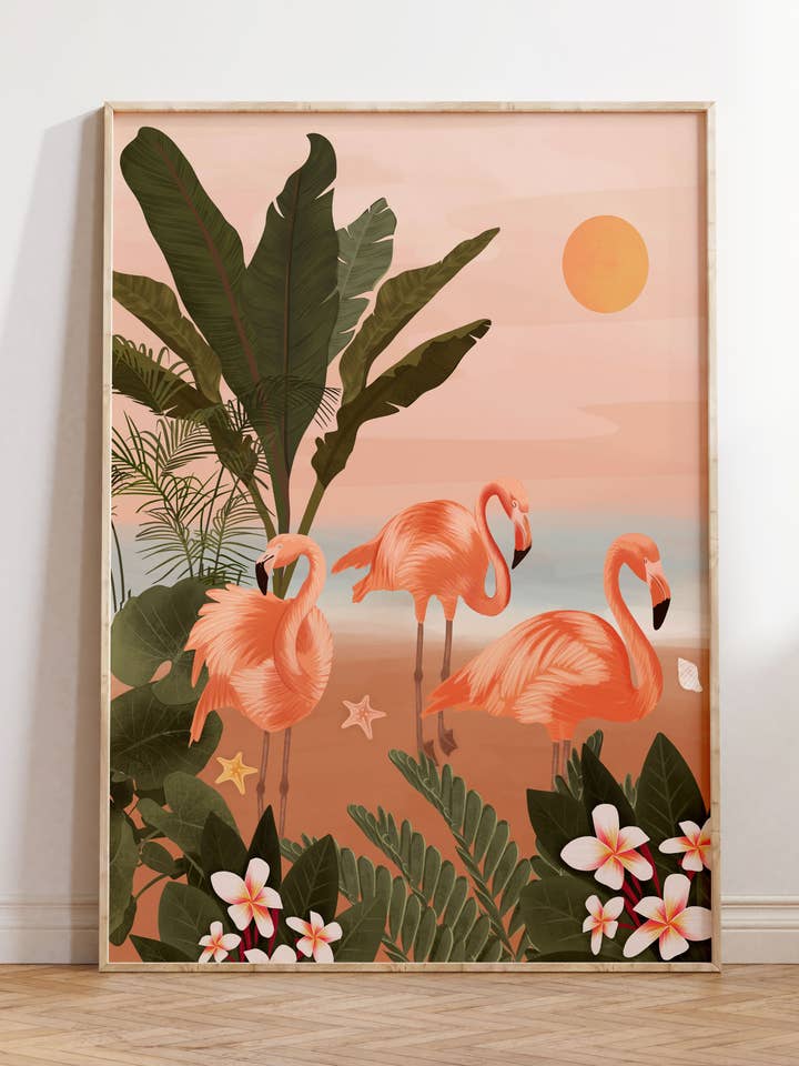 Impression d'art flamant pour la vente par Illustrations Its Funny Howww Inc