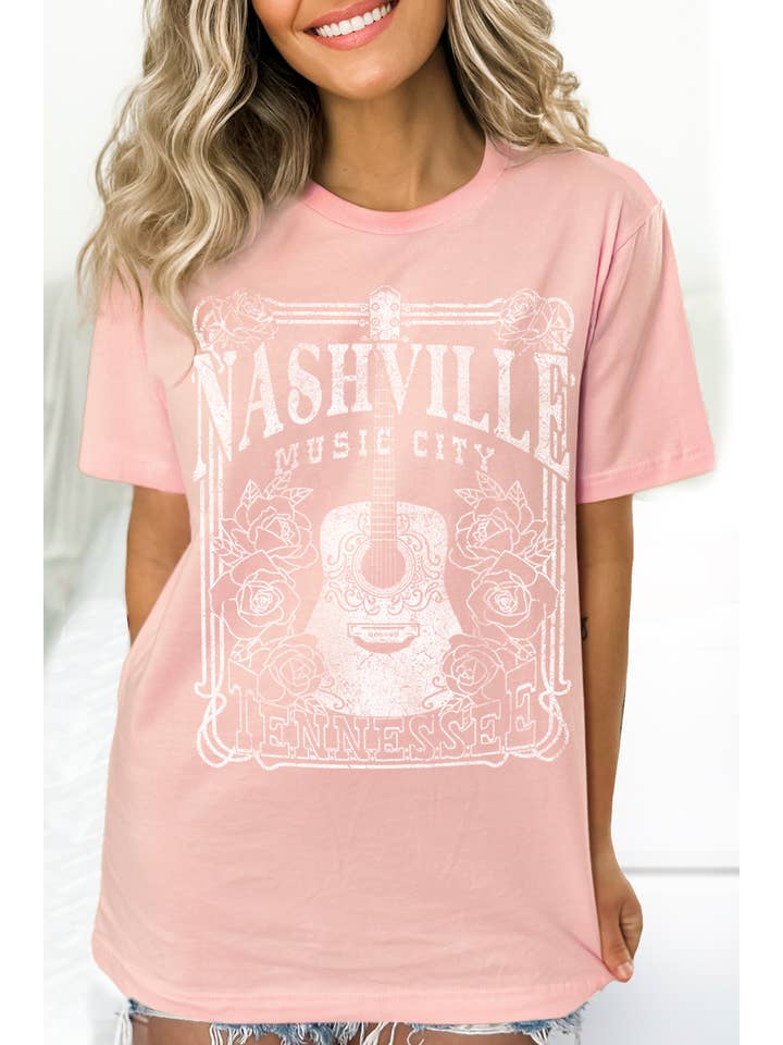 BouTeeQue Closet - Wholesale Screen Printed T-Shirt - Women's - 1019T - Nashville music city