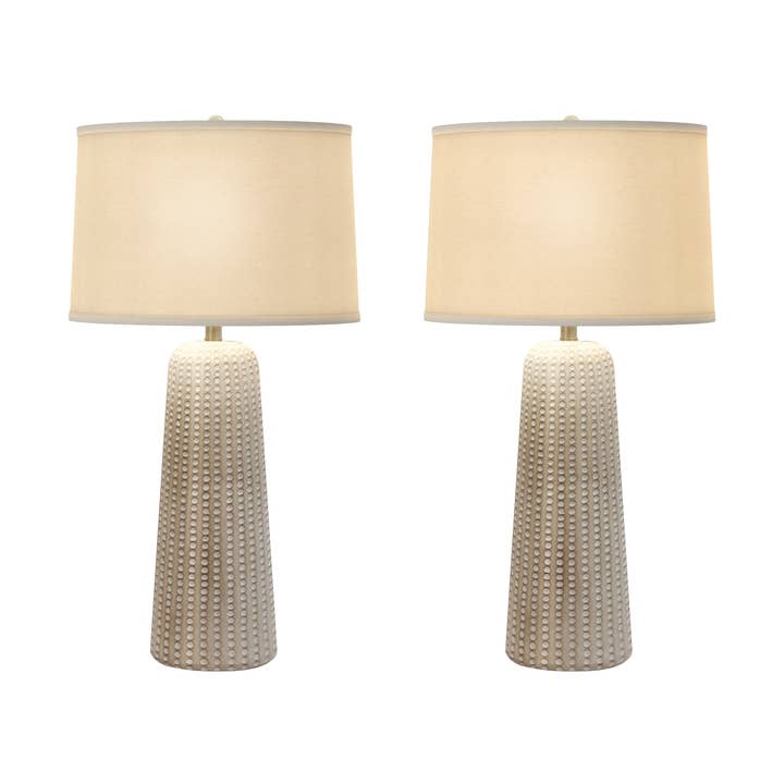Marissa Beige Resin Coastal Traditional Table Lamps - 2PCs for wholesale by Lux Lighting