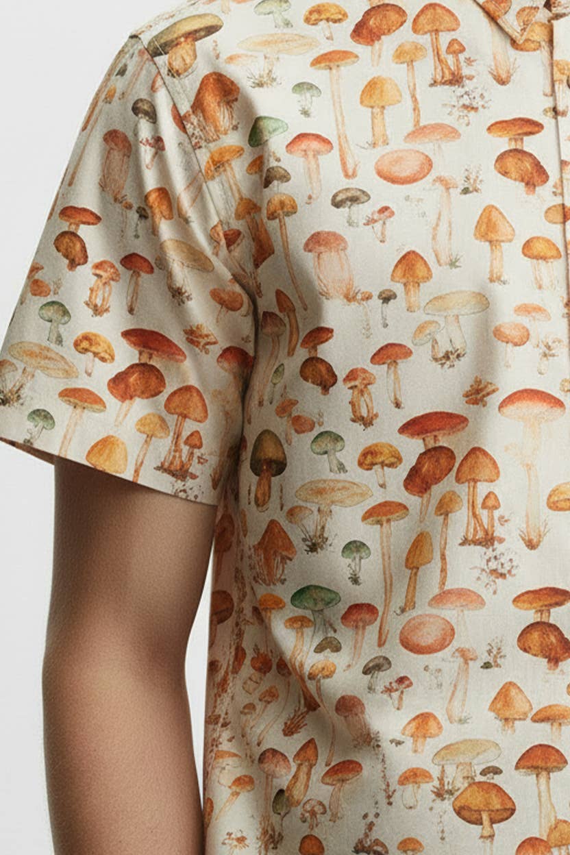 CHAMPIGNON Chemise homme en coton à manches courtes imprimée et tissée en vente sur Faire2