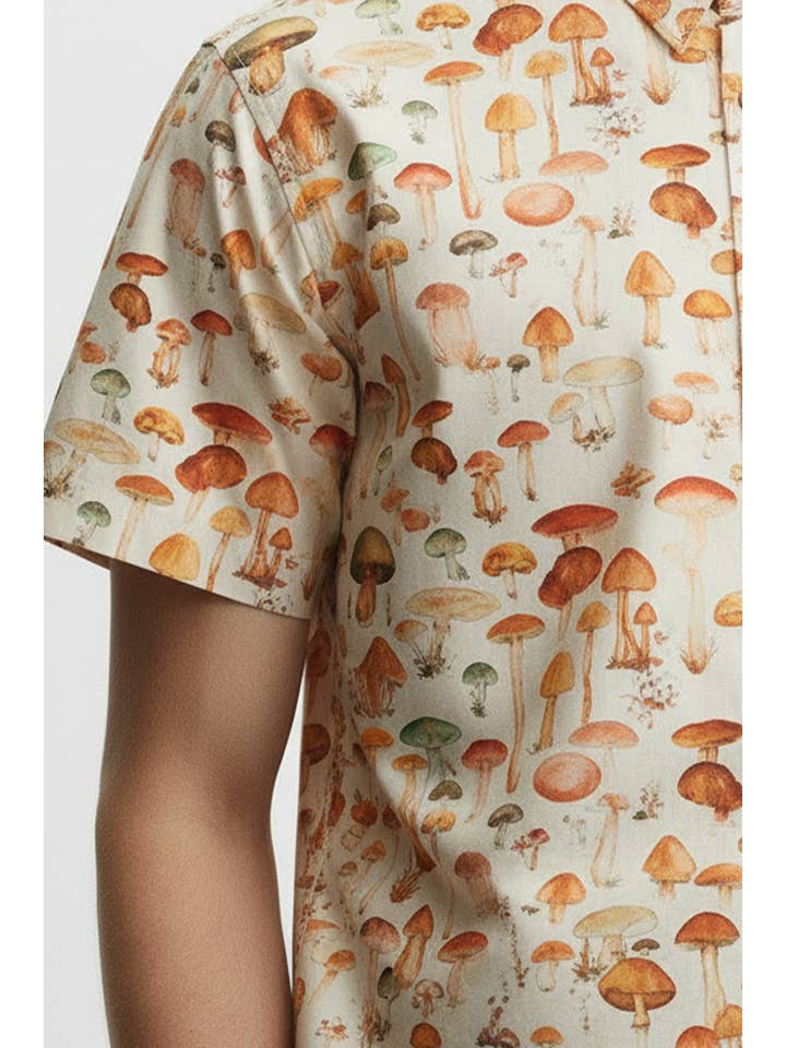 CHAMPIGNON Chemise homme en coton à manches courtes imprimée et tissée en vente sur Faire2