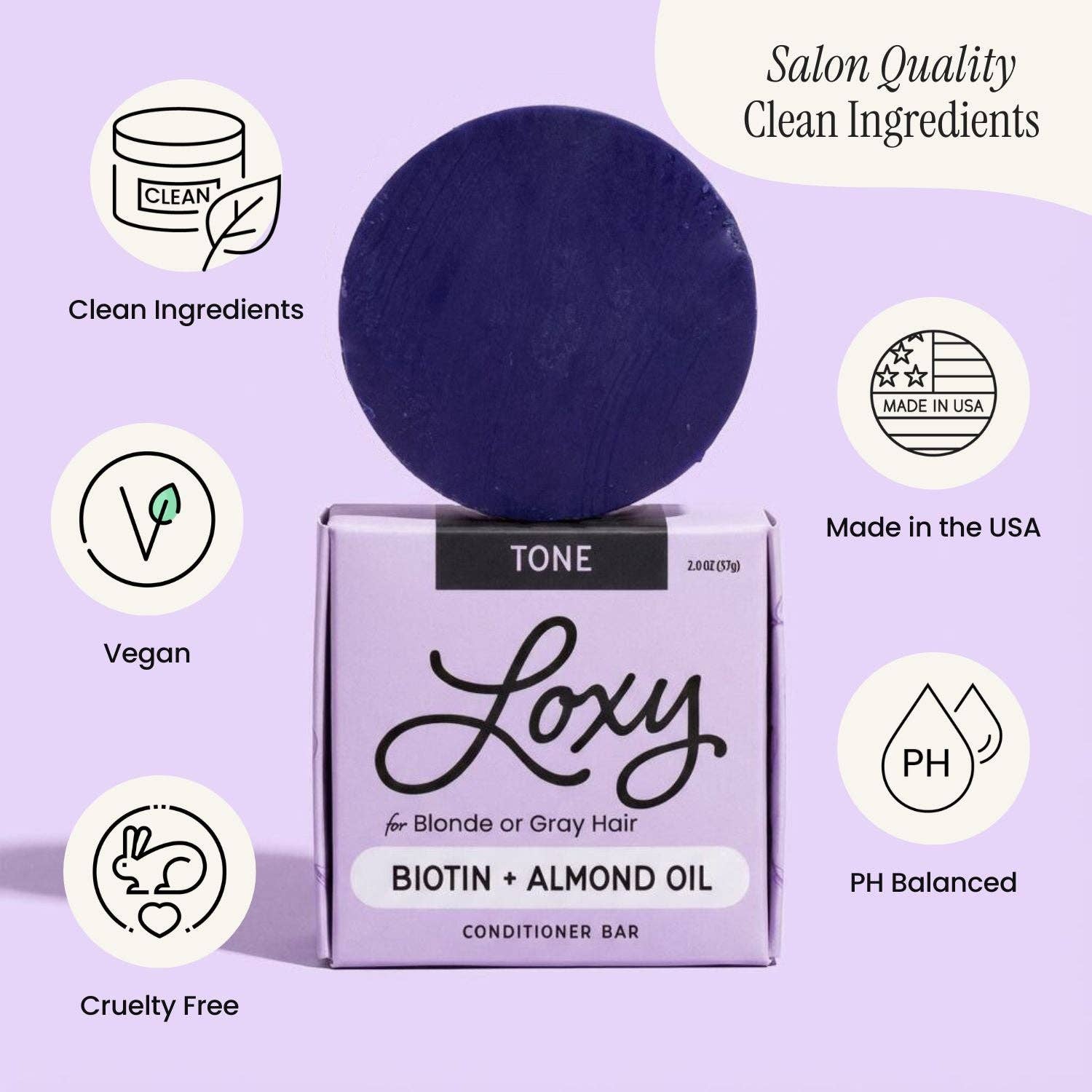 Loxy - Wholesale Hair Conditioner - Tone: Purple Conditioner Bar with Biotin & Almond Oil4