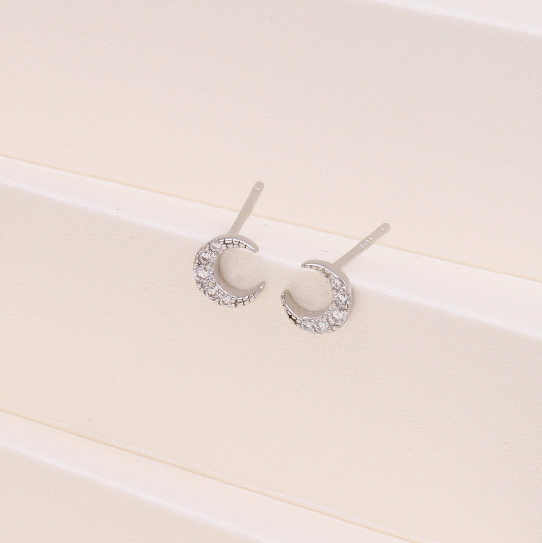 Attic creations – wholesale Stud/post earrings – TT58002 BUNNY GRAPHIC Crystal Moon Earrings1