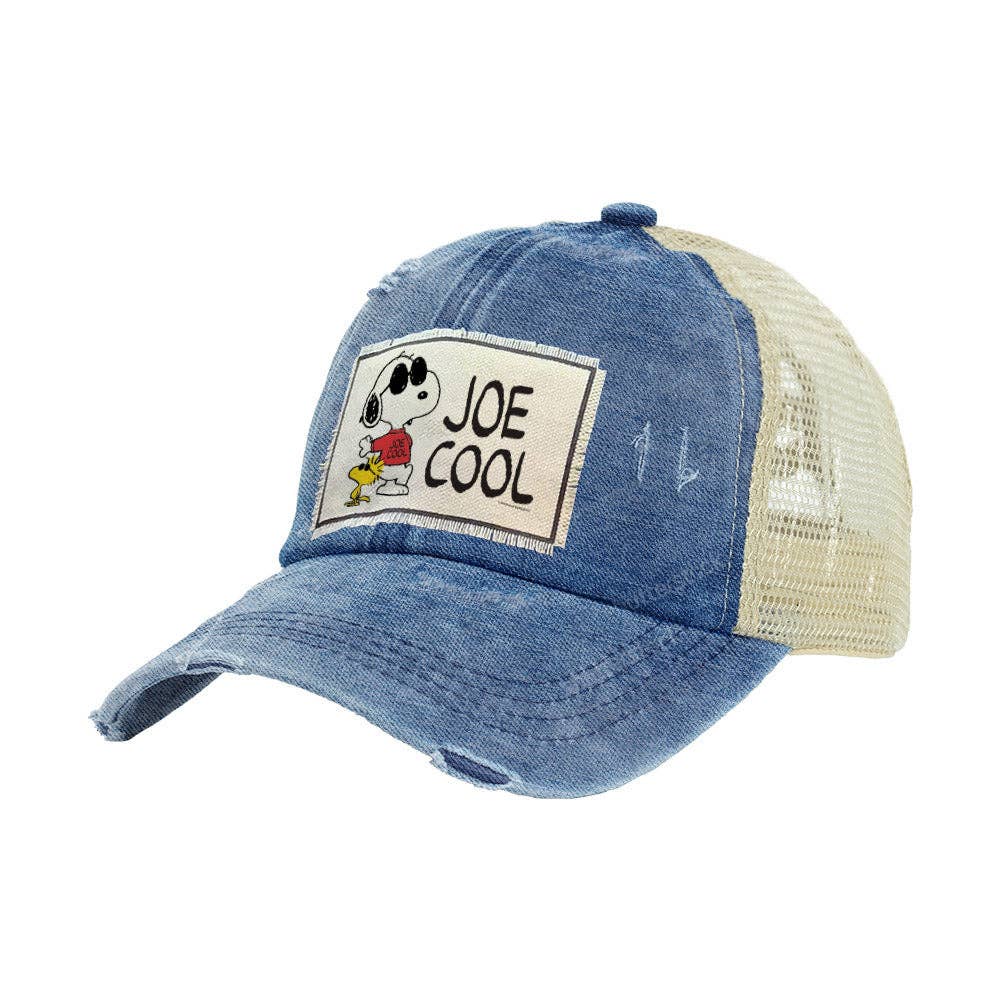 BRIEF INSANITY – wholesale Trucker hat – Unisex – Snoopy Joe Cool - Vintage Distressed Trucker Adult Hat0