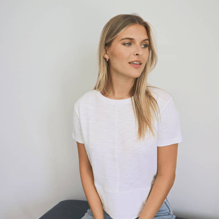 erin gray - Wholesale T-Shirt - Women's - Celia Perfect Length Tee in White - Short Sleeve4