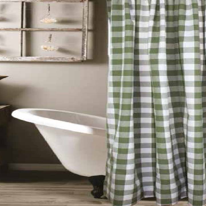 Home Collections by Raghu - Vente Rideaux de douche - Rideau de douche Buffalo Check Sage